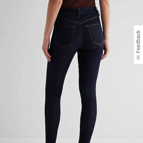 Express Skinny Jeans Leggings Dark Wash Size Large - Picture 2 of 16